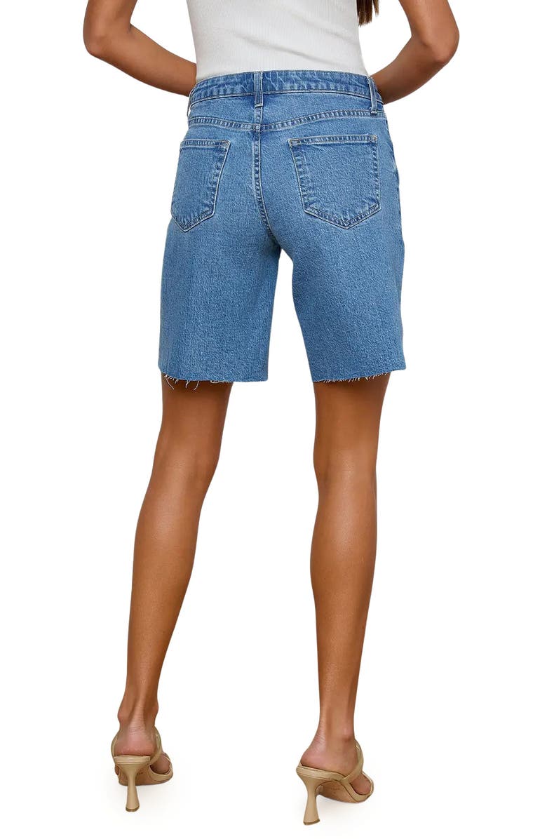 L'AGENCE River Raw Hem Denim Bermuda Shorts, Alternate, color, Scottsdale