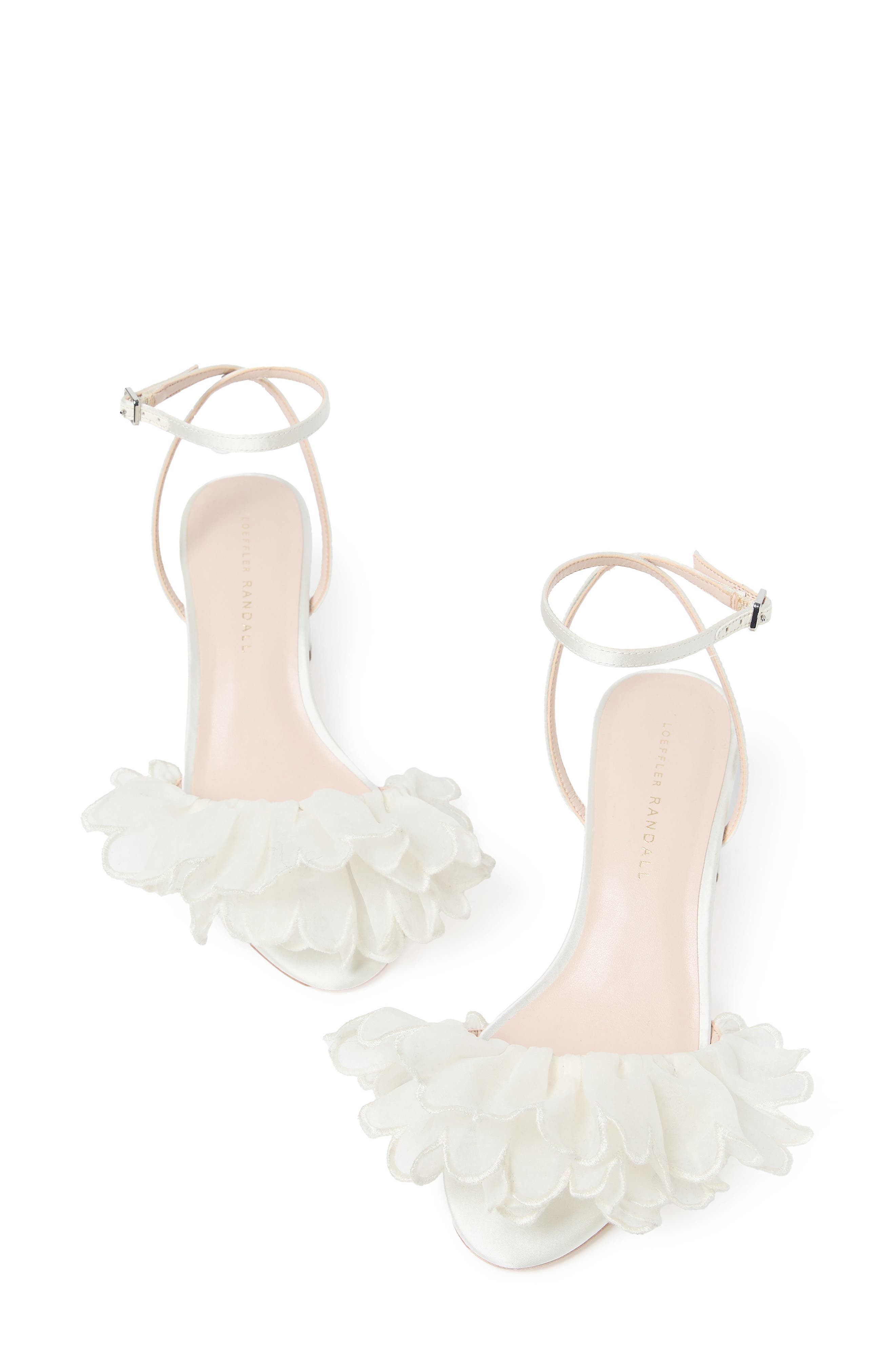 Loeffler Randall Aria Scalloped Ruffle Sandal, Alternate, color, Pearl