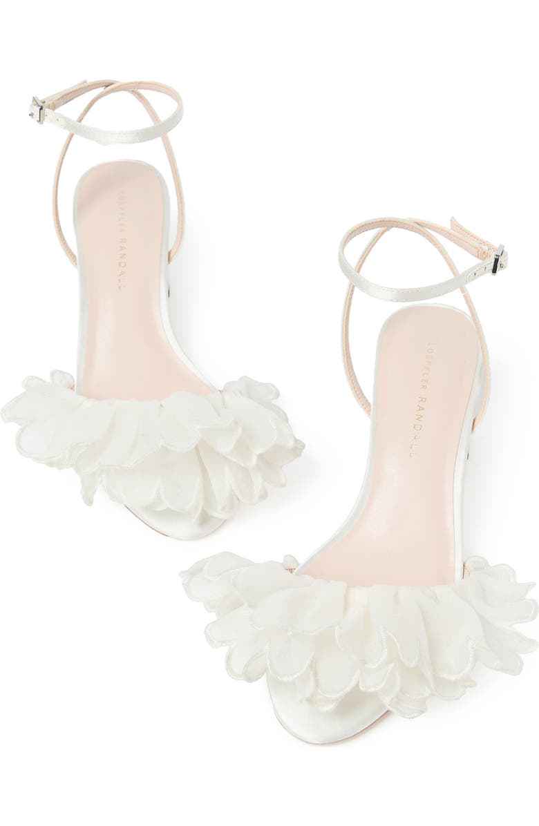 Loeffler Randall Aria Scalloped Ruffle Sandal, Alternate, color, Pearl