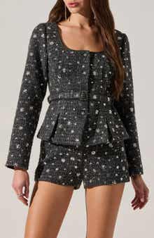 ASTR the Label Carolyn Sequin Tweed Jacket