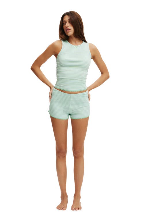 COTTON ON BODY RIB LACE RUCHED TANK