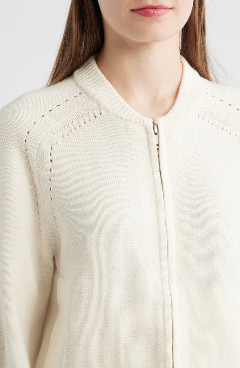 COS Pointelle Knit Wool & Cotton Jacket, Alternate, color, 