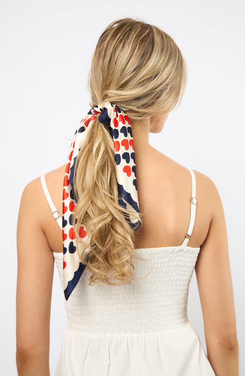 Viens Avec Moi Hearts Mini Silk Square Scarf, Alternate, color, 