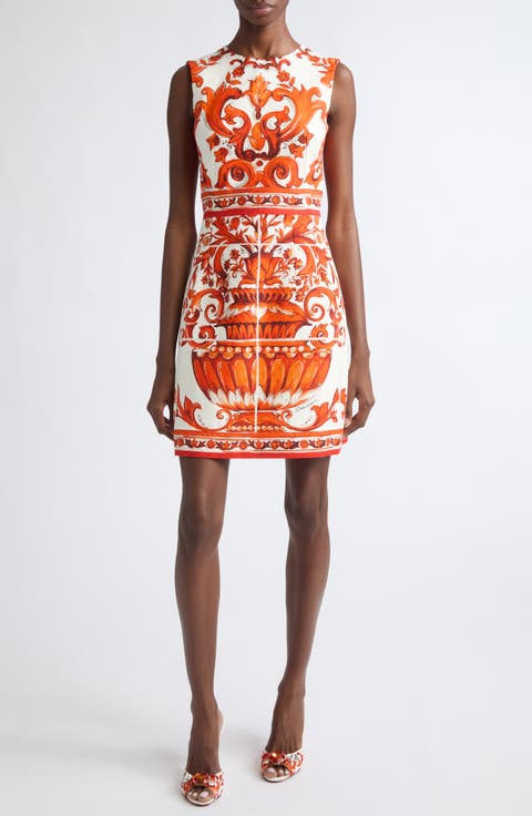 Majolica Print Cotton Minidress