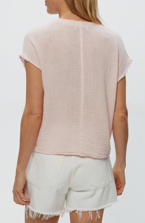Michael Stars Evie Gauze Faux Wrap Top In Lychee