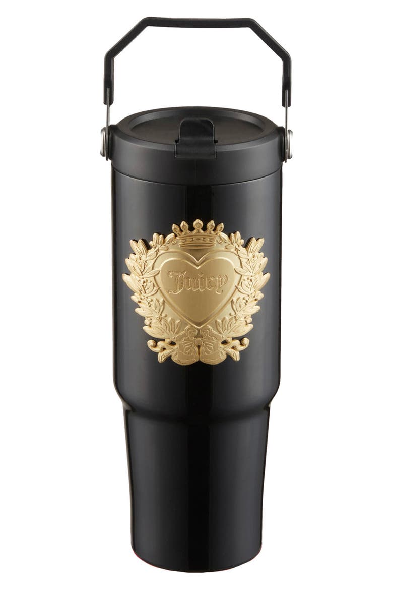 30-Ounce Stainless Steel Flip Sip Water Tumbler, Main, color, BLACK