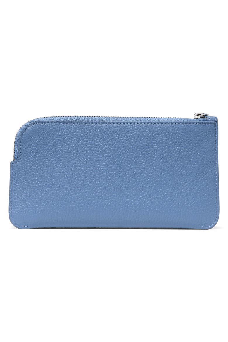 small zippy pebble leather wristlet, Alternate, color, BLUE.