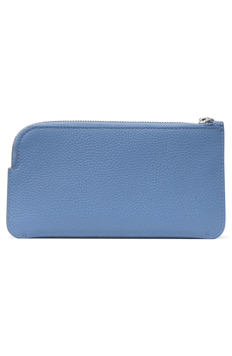 Kate Spade New York small zippy pebble leather wristlet, Alternate, color, Blue.