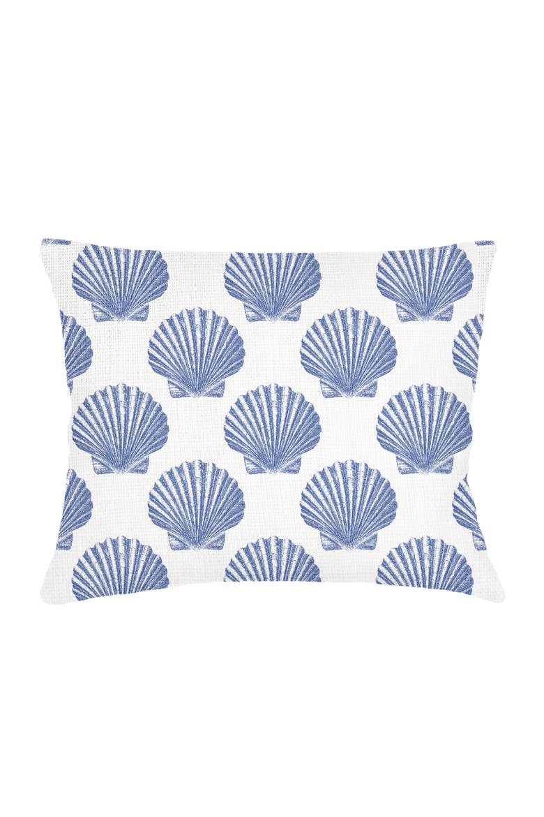Vintage Shell Linen Dutch Euro Pillow Cover Only, Main, color, Navy Blue
