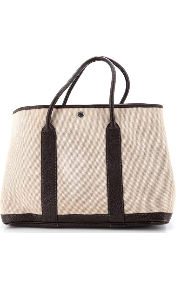 Pre-Owned Hermes Garden Party Tote Toile and Leather 36, Alternate, color, Ebene