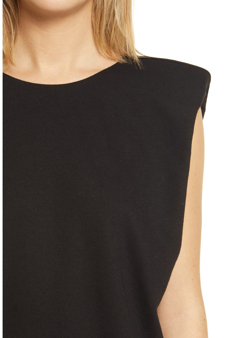 Shoulder Pad Knit Dress, Alternate, color, BLACK