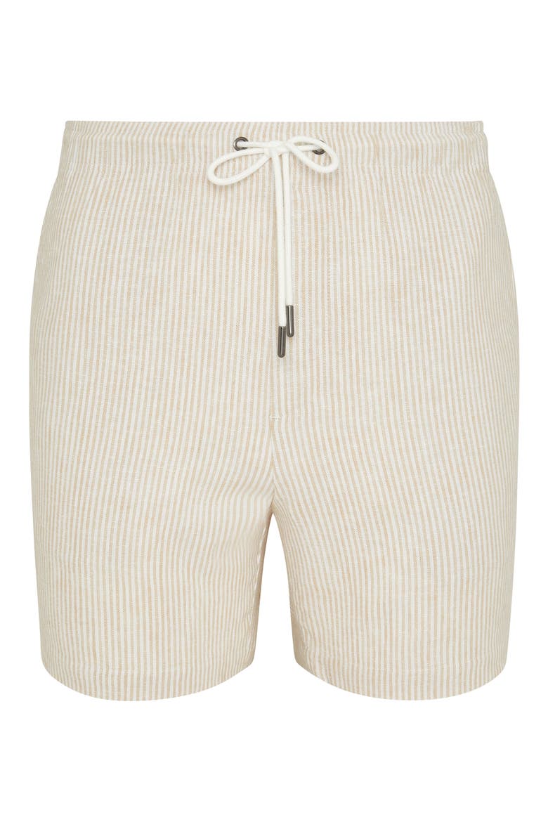 Linen Blend Pull-On Shorts, Alternate, color, SAND