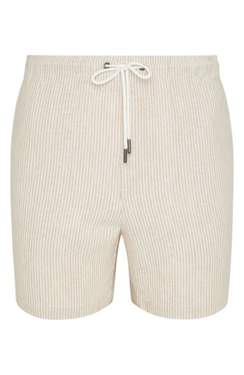 Linen Blend Pull-On Shorts