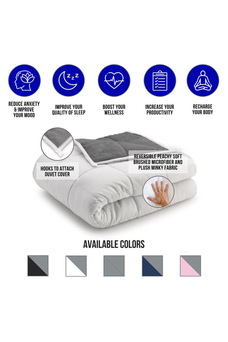 Weighted Blanket - 12 lbs., Alternate, color, GREY/WHITE