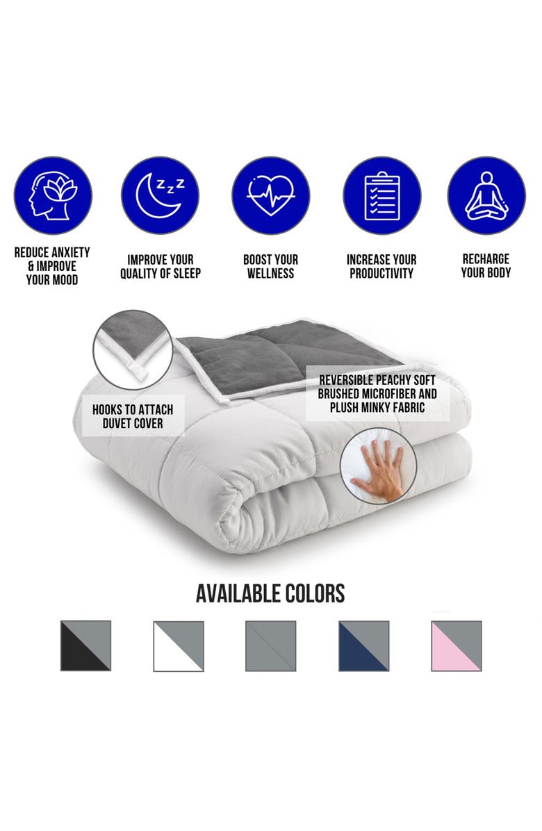 ELLA JAYNE HOME Weighted Blanket - 12 lbs., Alternate, color, Grey/White