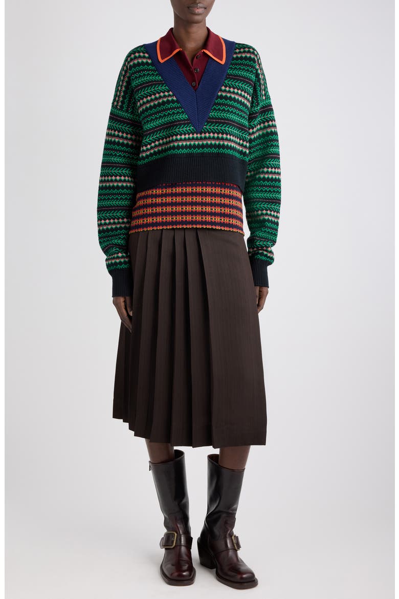 Sim Pleated Viscose Midi Skirt, Alternate, color, BROWN