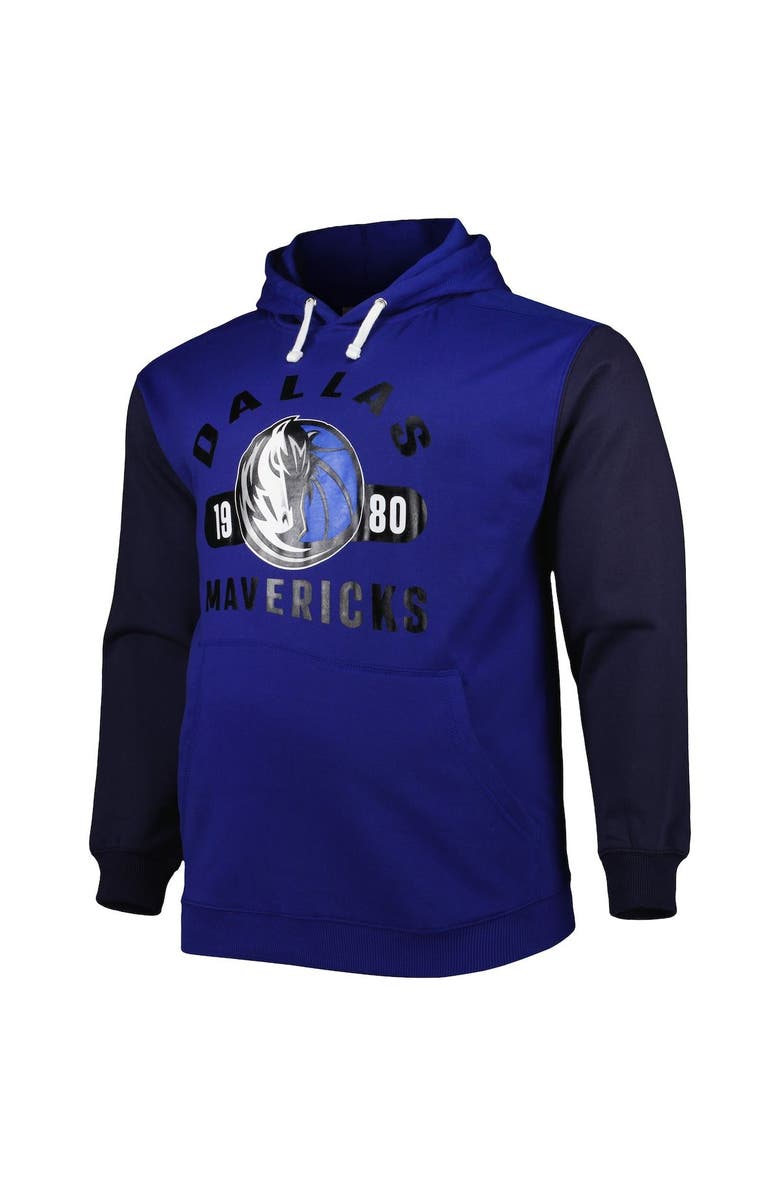 FANATICS Men's Fanatics Branded Blue/Navy Dallas Mavericks Big & Tall Bold Attack Pullover Hoodie, Alternate, color, Blue