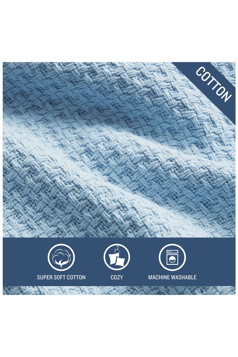 Bahama Coast Cotton Blanket, Alternate, color, COASTAL BLUE