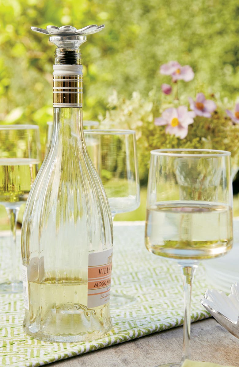 Mariposa Cosmos Flat Bottle Stopper, Alternate, color, Silver