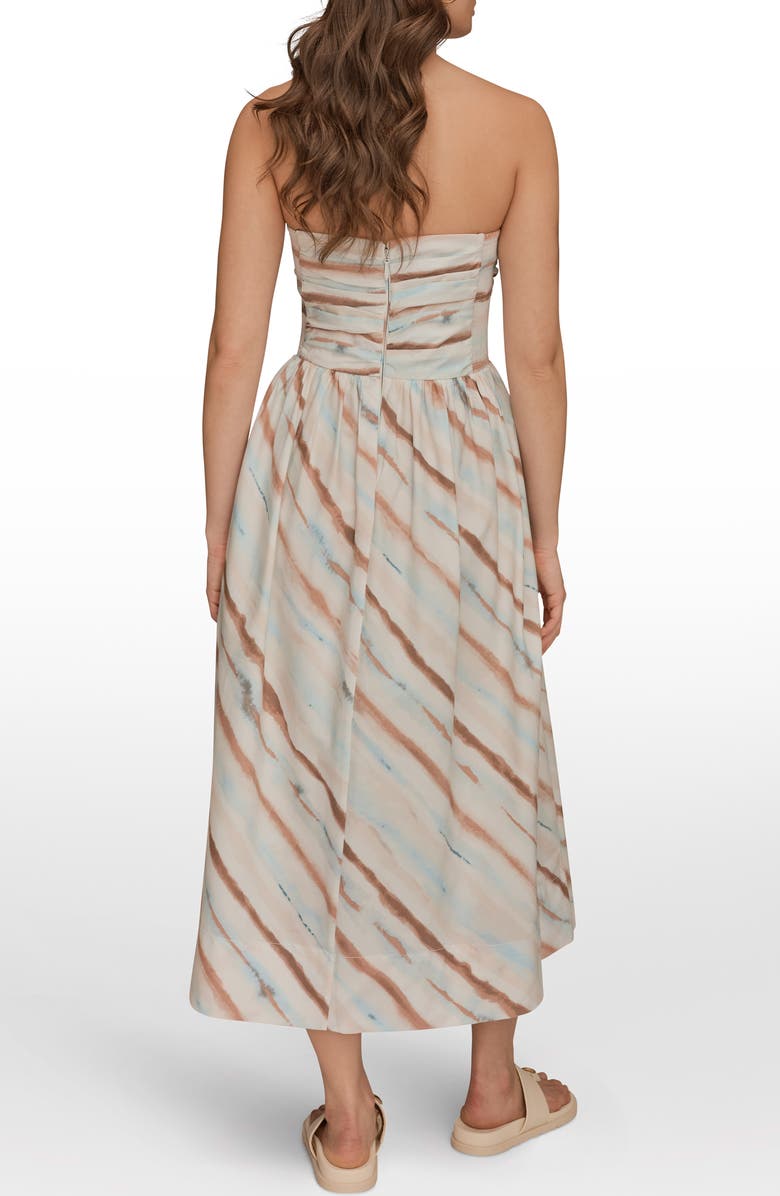 Donna Karan New York Watercolor Print Strapless Maxi Dress, Alternate, color, Waterclr S