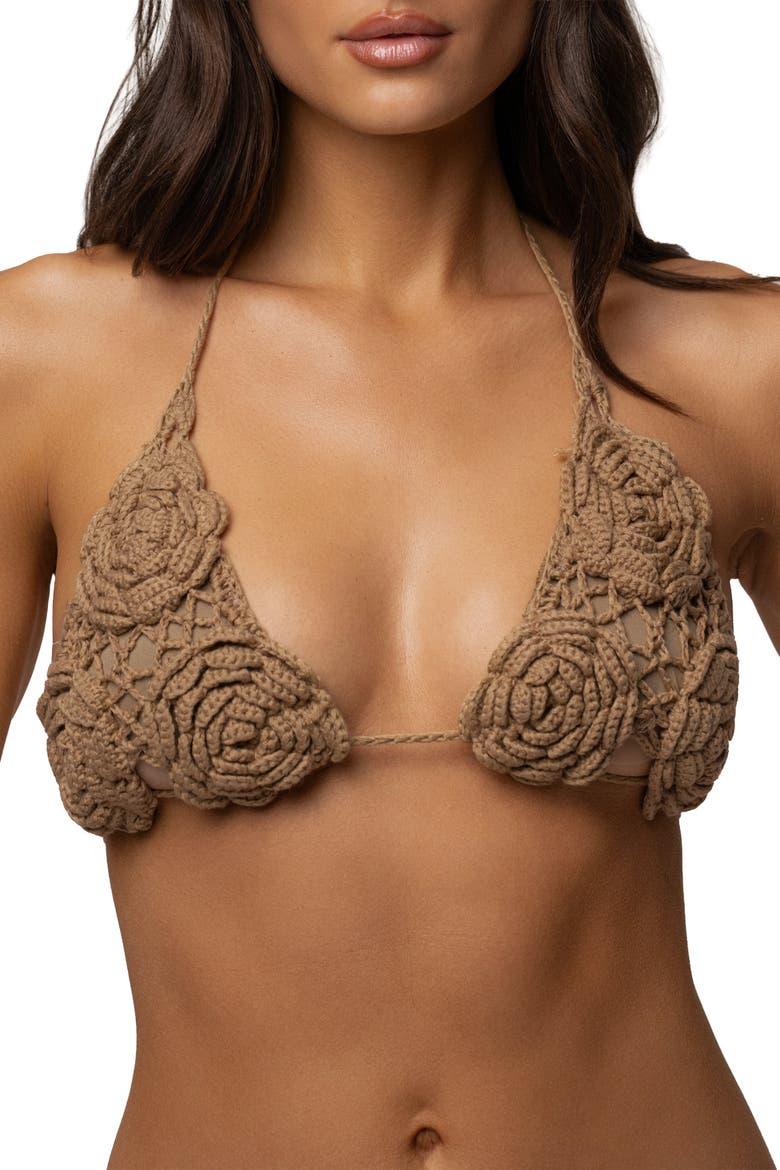 Beachside Crochet Bikini, Alternate, color, Khaki
