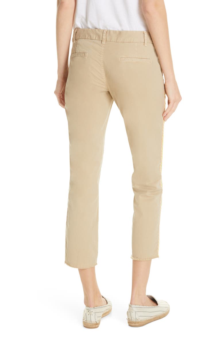 East Hampton Side Tape Crop Pants (Nordstrom Exclusive), Alternate, color, DESRT SAND ORANGE/ YELLOW TAPE