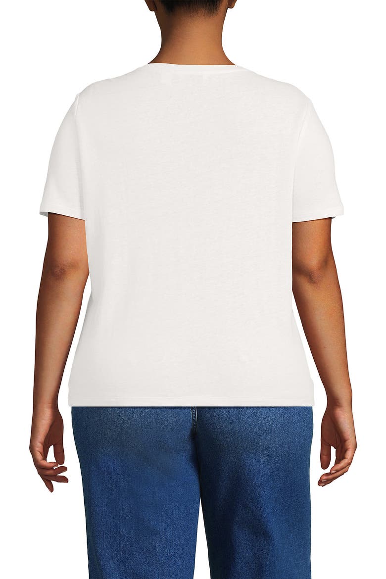 Short Sleeve Linen Blend V-Neck Tee, Alternate, color, Ivory
