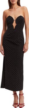 Bardot Eleni Studded Strapless Plunge Neck Midi Dress