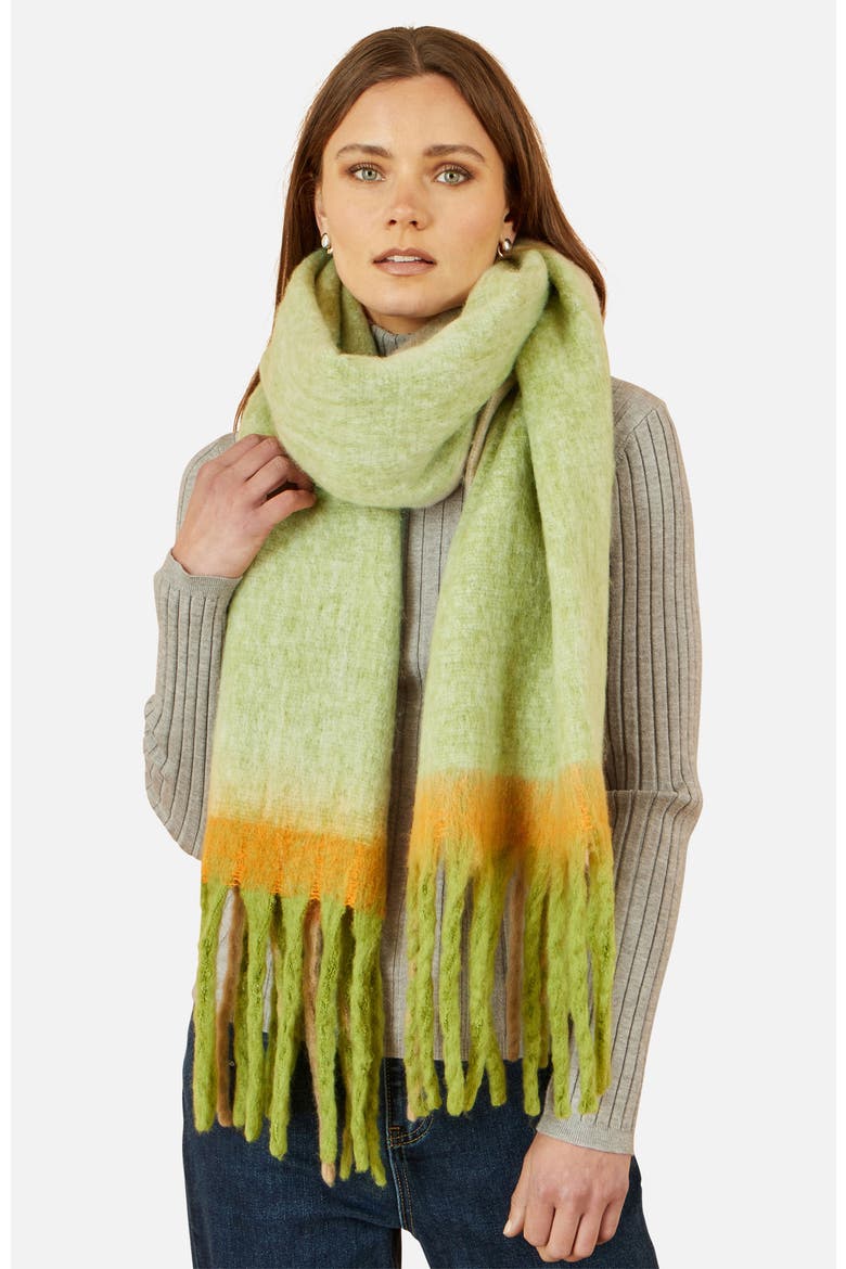 Oversize Brushed Fringe Soft Scarf, Alternate, color, Green