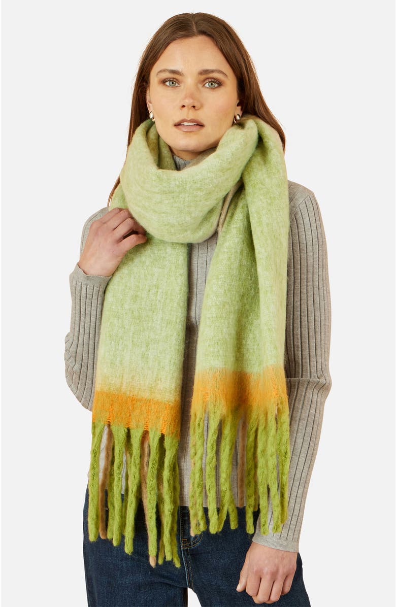Yumi Super Soft Color Block Scarf, Alternate, color, Green