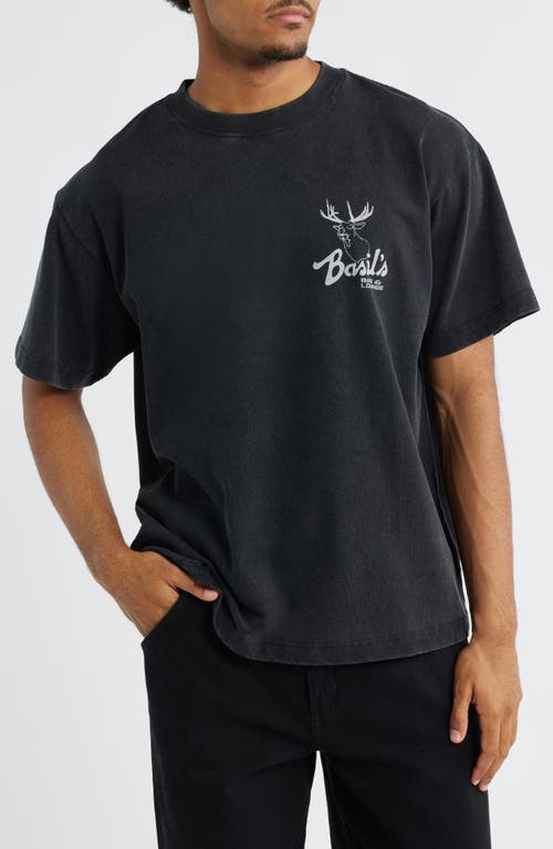 ID Supply Co Basil's Bar & Lounge Graphic T-Shirt in Washed Black  product