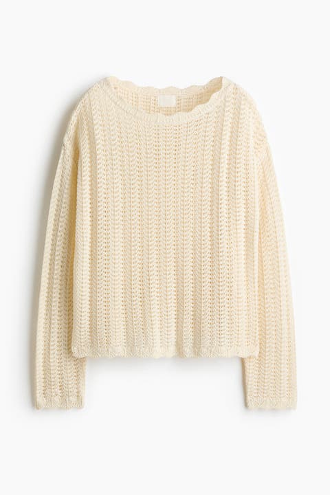 Pointelle-knit Jumper