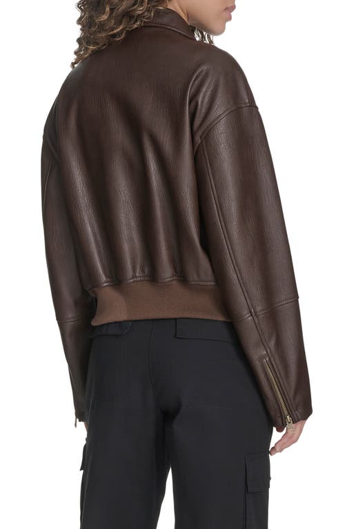 Levi's Faux Leather Bomber Jacket In Brown