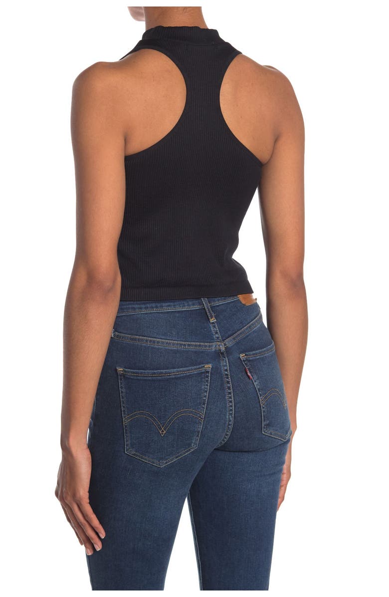 Good Luck Gem Mock Neck Ribbed Knit Cropped Tank, Alternate, color, 