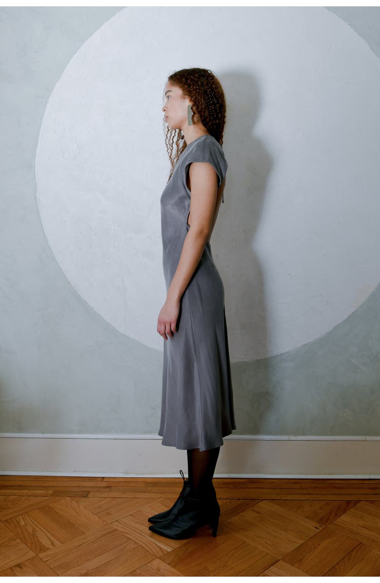 Untitled in Motion Cappella Open Back Midi Dress, Alternate, color, Graphite