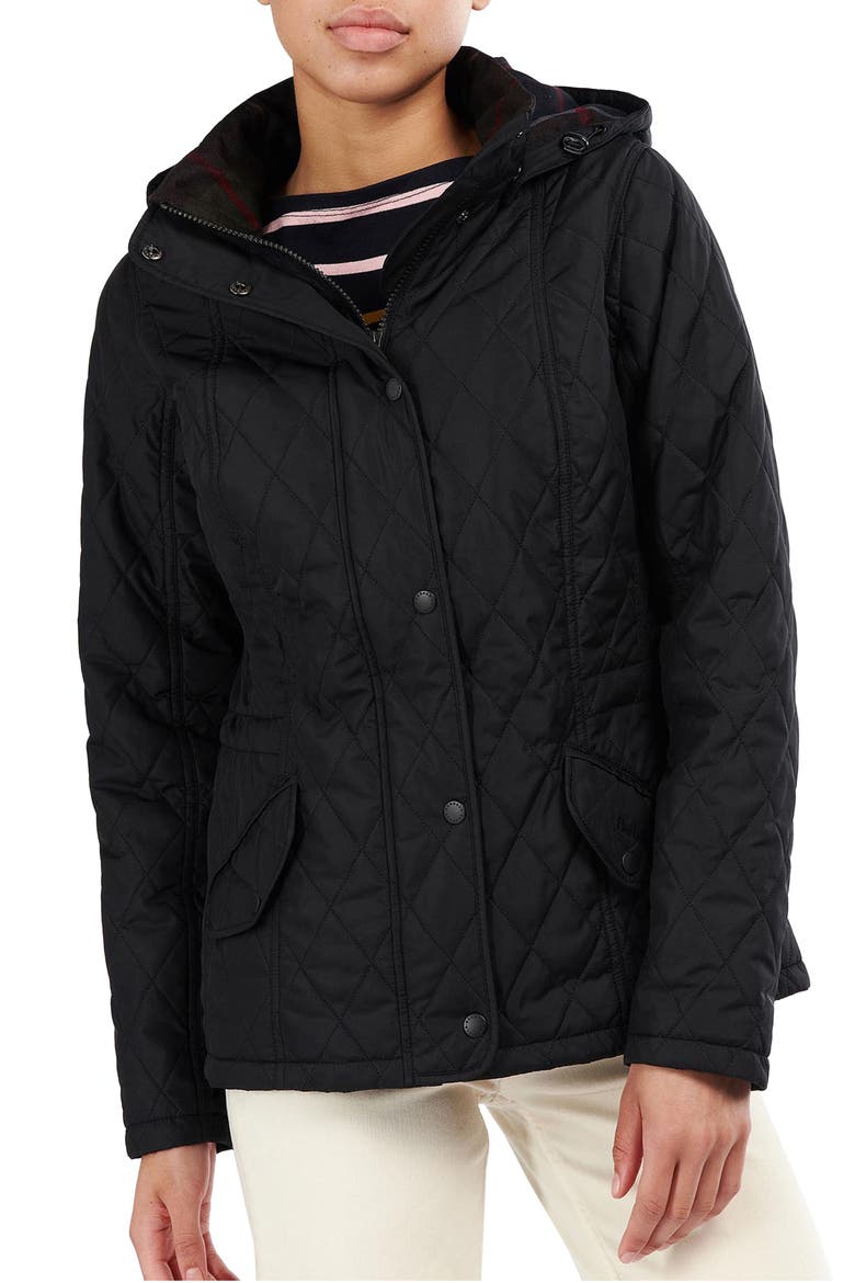 Millfire Hooded Quilted Jacket, Main, color, BLACK CLASSIC
