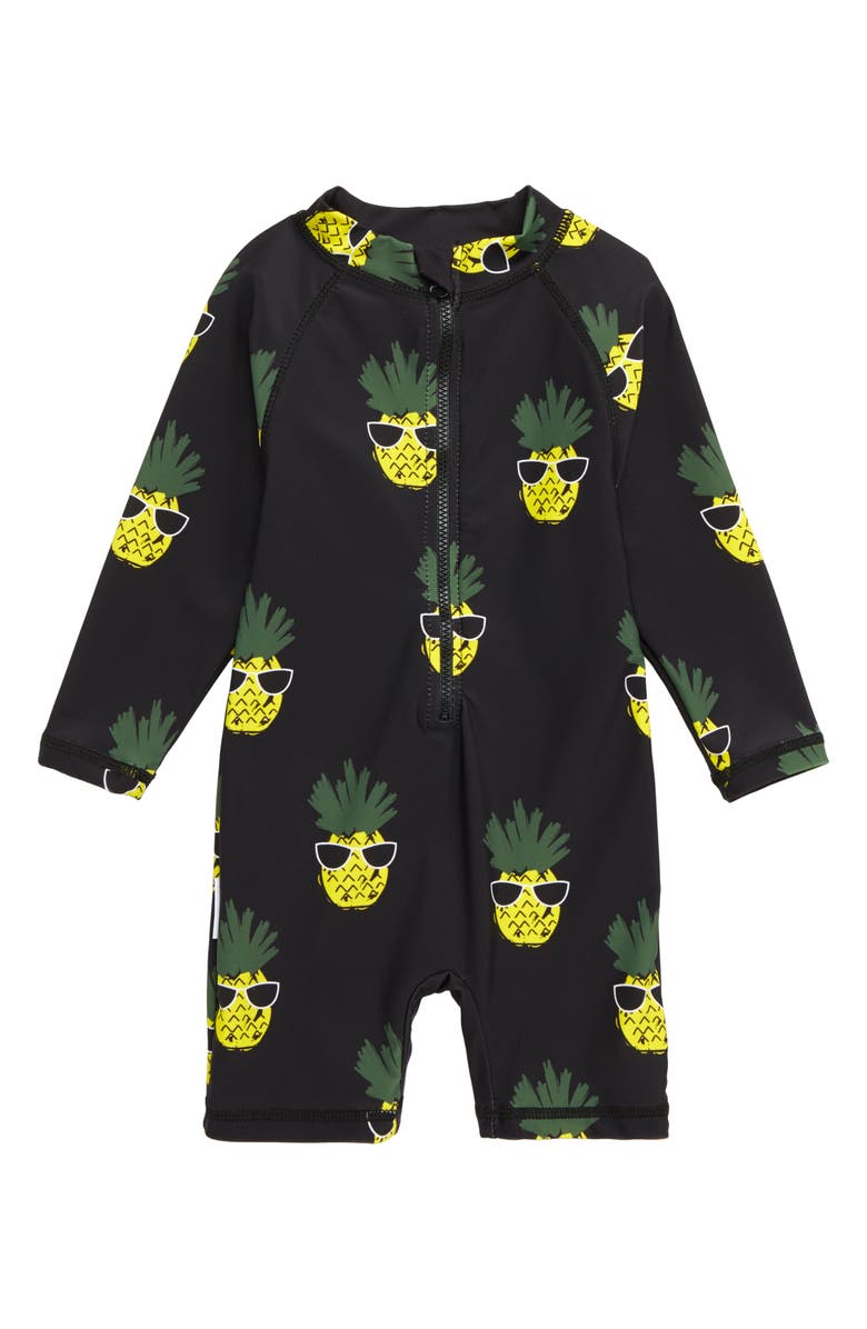 TINY TRIBE Pineapple One-Piece Rashguard Swimsuit, Main, color, 