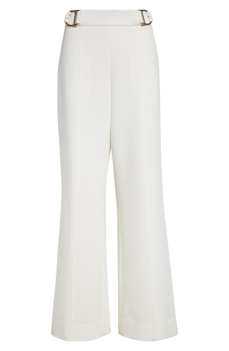 Elie Tahari The Inez Buckle Detail Wide Leg Pants, Alternate, color, Sky White