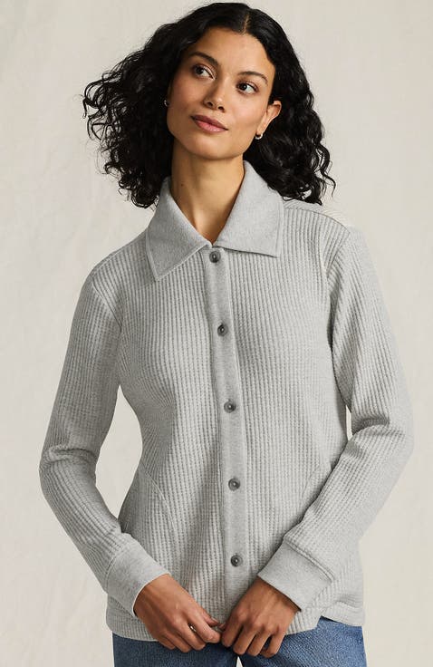 Waffle Relaxed Long Sleeve Shirt Jacket