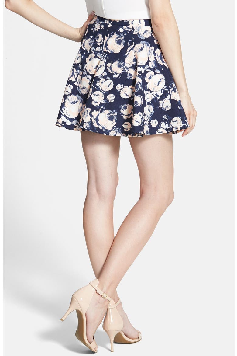 Print Skater Skirt, Alternate, color, DEEP PURPLE