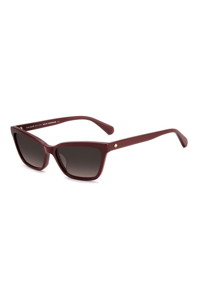 aisha 55mm gradient ectangular sunglasses, Alternate, color, BURGUNDY GOLD/ BROWN SF