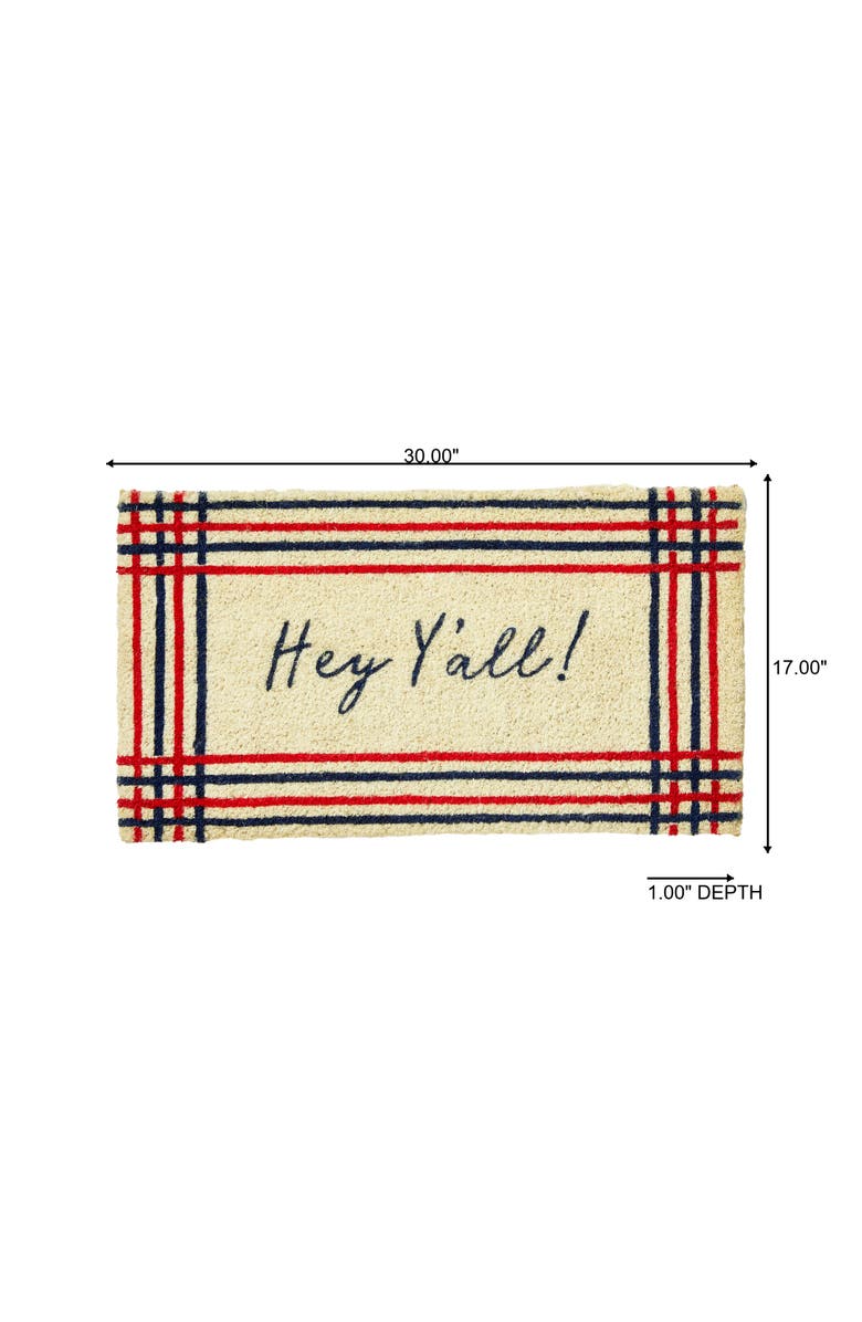 tag Hey Yall Coir Door Mat - Everyday Welcome Multi-Color Rug, Alternate, color, Beige