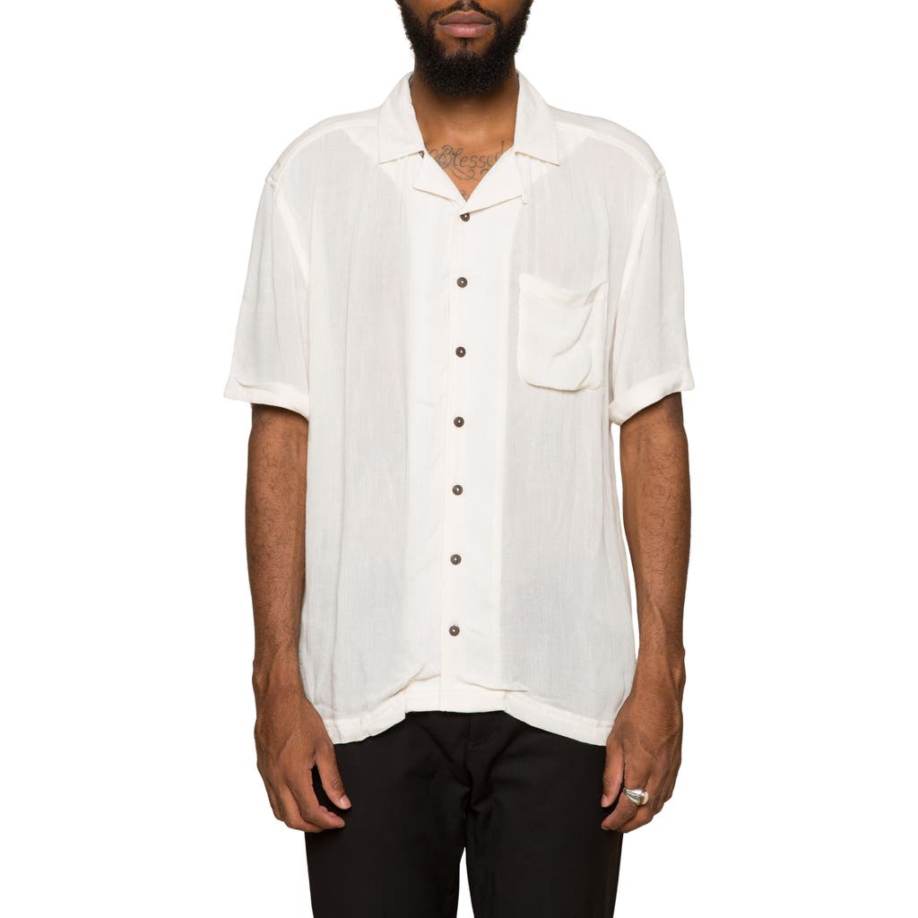 Raga Short Sleeve Button-up Shirt In Eggshell