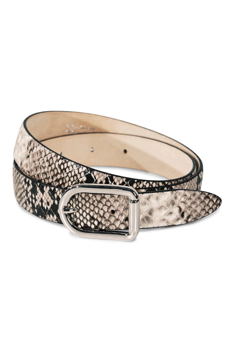 Mija Snakeskin Print Leather Belt, Alternate, color, IVORY SNAKESKIN PRINT/ SILVER