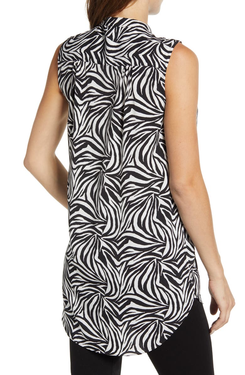 Vince Camuto Zebra Print Tunic Top, Alternate, color, 
