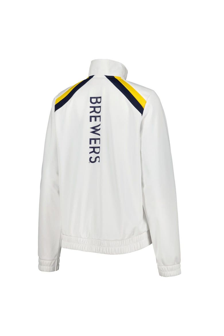 Women's G-III 4Her by Carl Banks White Milwaukee Brewers Red Flag Full-Zip Track Jacket, Alternate, color, White