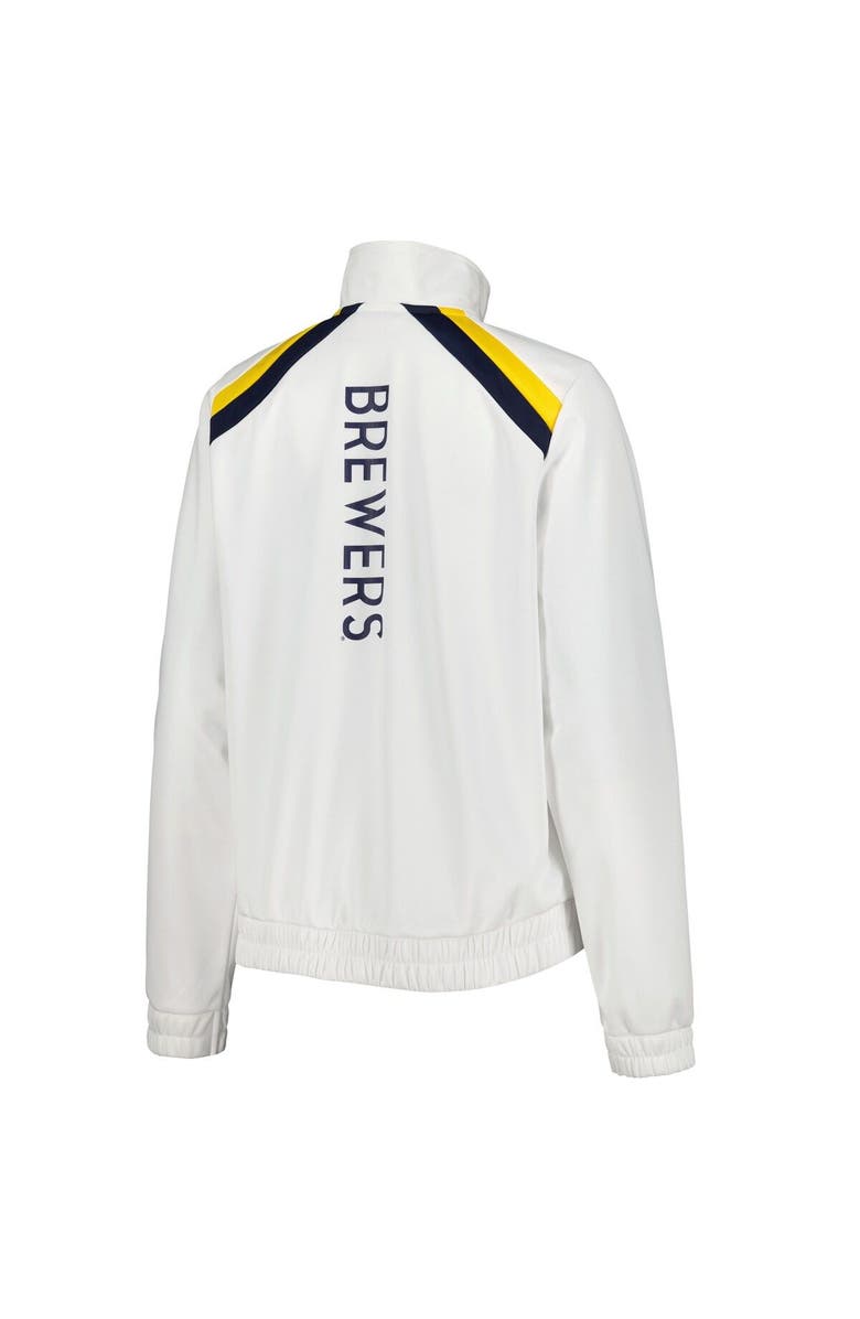 G-III 4HER BY CARL BANKS Women's G-III 4Her by Carl Banks White Milwaukee Brewers Red Flag Full-Zip Track Jacket, Alternate, color, White