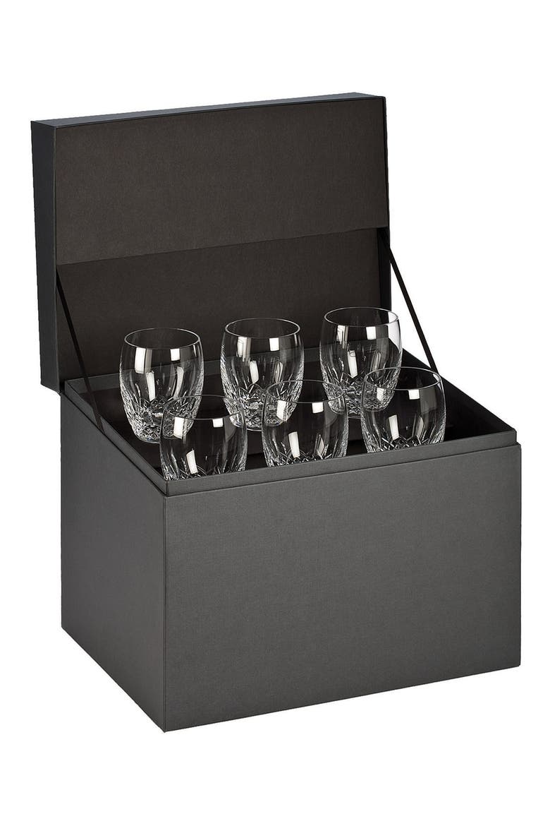 Lismore Essence Set of 6 Lead Crystal Double Old Fashioned Glasses, Main, color, CLEAR