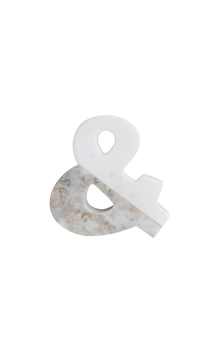 Decorative Marble "&" Figurine, Main, color, White