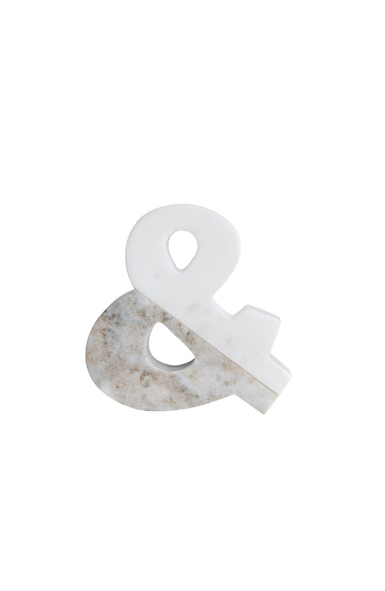 Storied Home Decorative Marble "&" Figurine, Main, color, White